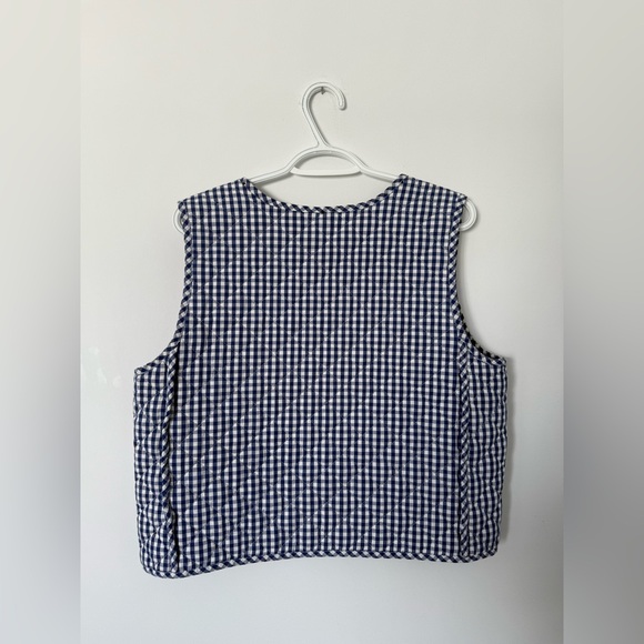 J. Crew Jackets & Blazers - J Crew Gingham Quilted Vest Gilet